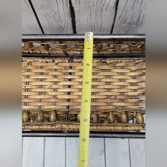 Vintage Wicker and Metal 4-Tier Shelf - Picture 8 of 10
